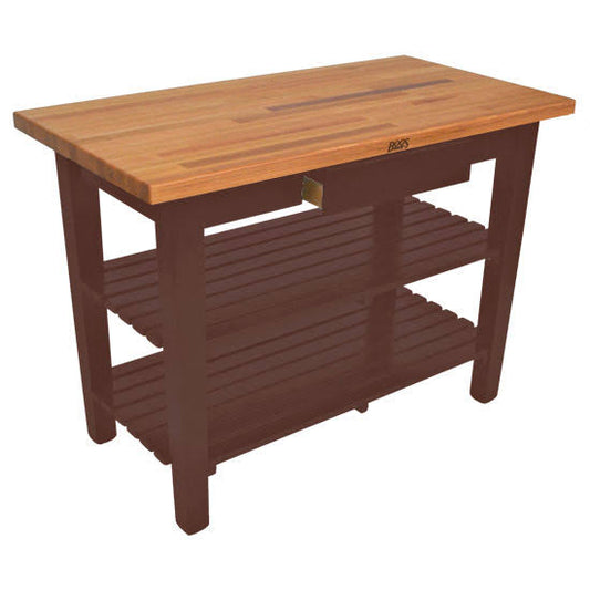 Oc3625-Bn Oak Work Table 36x25x1-1/2 Barn Red