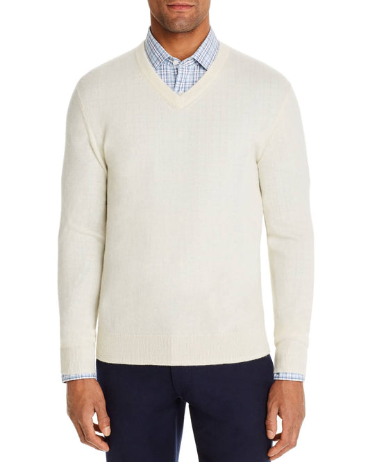 Ocean Blue Cashmere V-Neck Sweater, Us Medium