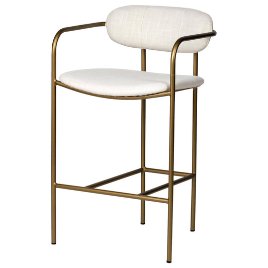 Parker 26.5" Counter Stool In Gold And Cream