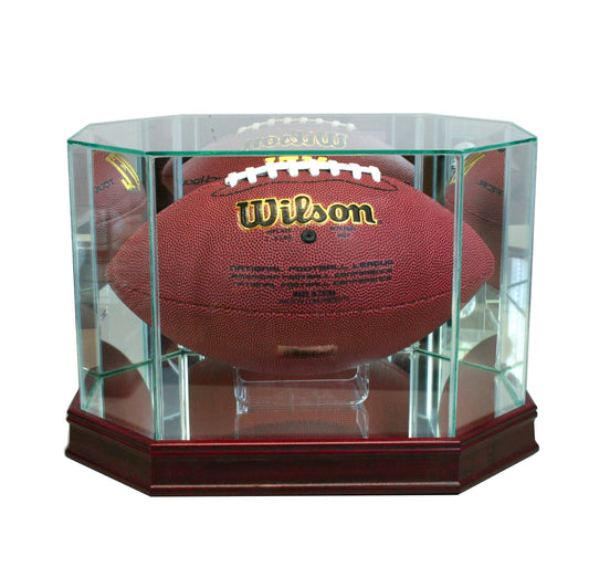 Octagon Football Display Case, Black Finish