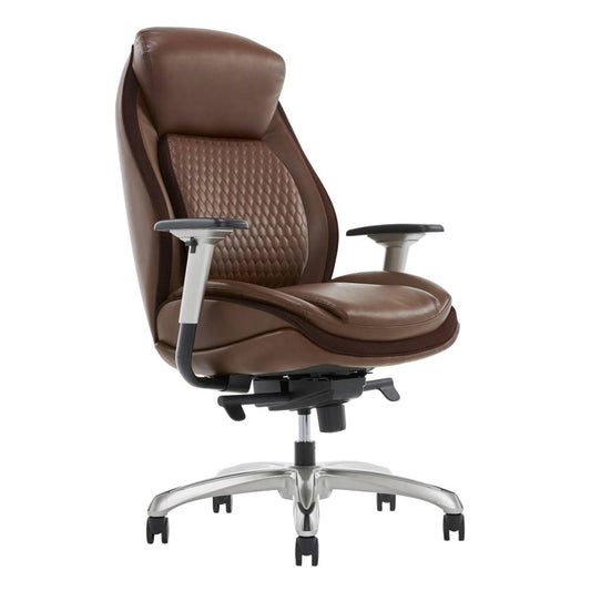 O'neal Zethus Ergonomic Bonded Leather High-Back Executive Chair, Brown