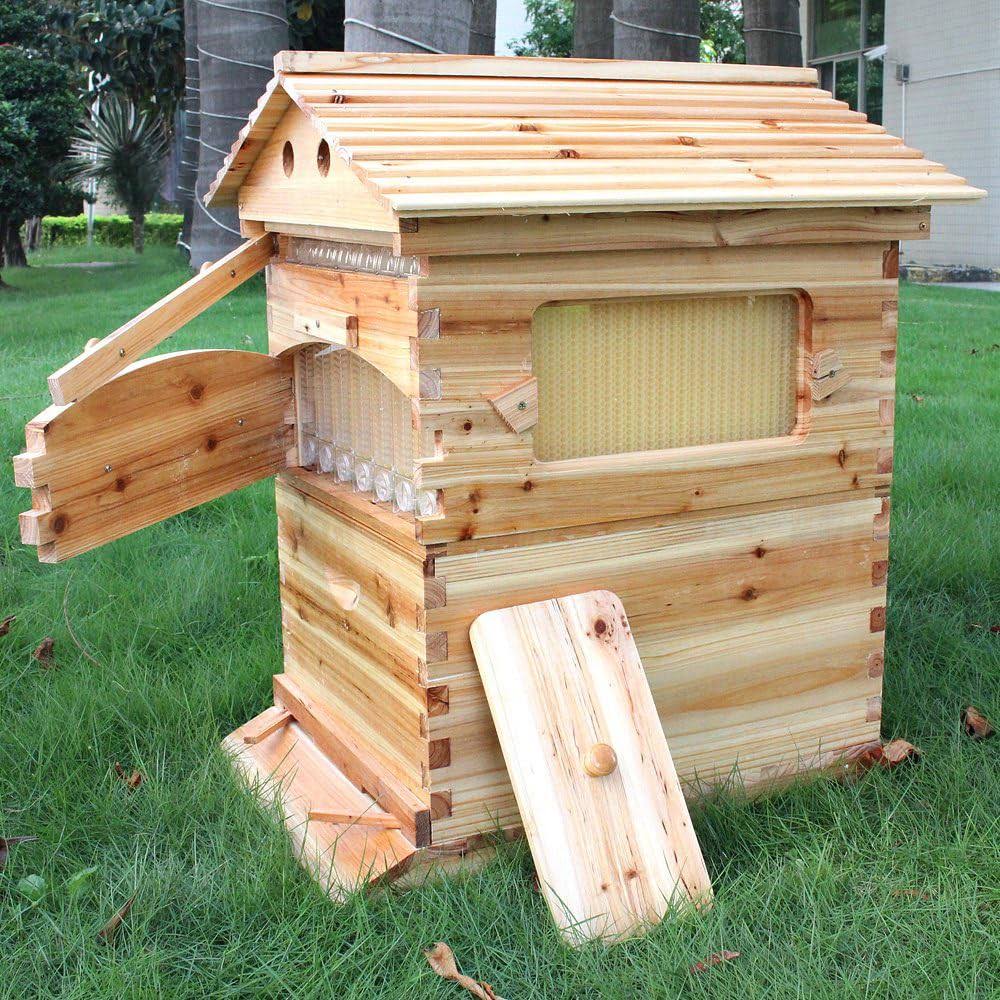 Palace Flows Hive, Flows Hive Beehive, Beehive With 7pcs Flows Frames, Bee House With 1pcs Super Boxes, 1pcs Brood Boxes(No Brood Frames),